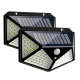 Lot De 2 Appliques Murales Solaires Extérieures 100 LED Avec Détection De Mouvement 3 Modes Étanches