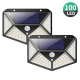 Lot De 2 Appliques Murales Solaires Extérieures 100 LED Avec Détection De Mouvement 3 Modes Étanches - www.yonis-shop.com