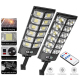 Lampe Solaire LED Extérieure À Double Rangée Avec Détecteur De Mouvement Télécommande Étanche Et Batterie 4500 mAh - www.yoni...