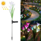 Lampe Solaire De Jardin À 4 Fleurs De Lys LED Lumière Blanche Étanche IP55 Allumage Automatique 8 Heures D’Autonomie - www.yo...