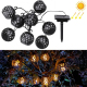 Guirlande Lumineuse Solaire 8 Lampes À Boules Effet Flamme Pour Jardin IP44 Batterie NiMH 1300 mAh