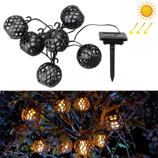 Guirlande De 6 Lampes Solaires À Effet Flamme Pour Jardin IP44 Avec Batterie Rechargeable - www.yonis-shop.com