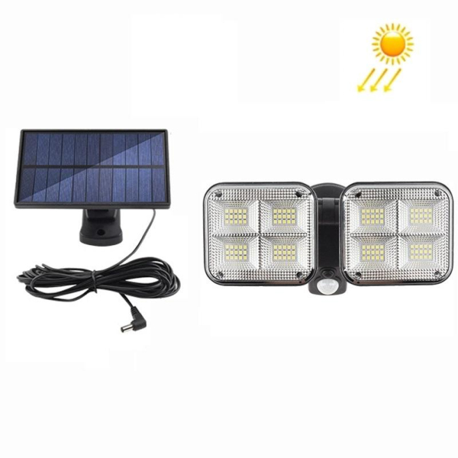 Applique Murale Solaire LED Extérieure À Détection De Mouvement 120 LED Résistante Aux Intempéries 3 Modes Câble 5 m - www.yo...
