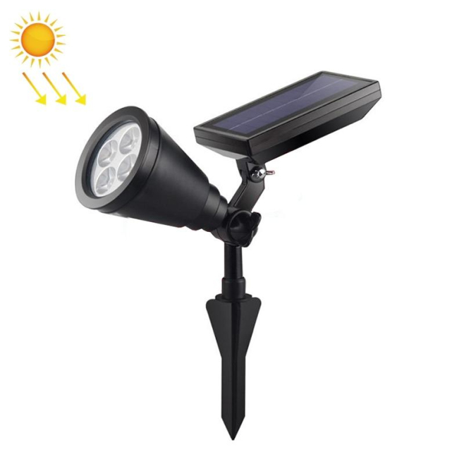 Projecteur Solaire 4 LED Pour Jardin Lumière Blanche Détection Nocturne Autonomie 6 À 9 Heures Étanche IP65 - www.yonis-shop.com