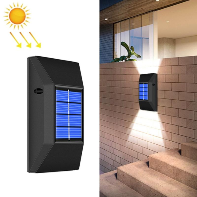 Lampe Murale Solaire Extérieure Décorative IP65 6 LEDs Éclairage Bidirectionnel Autonomie 6 À 8 Heures Sans Câblage - www.yon...