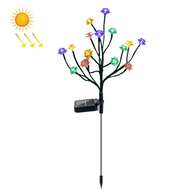 Lampe Solaire De Jardin Lotus À 16 LED Multicolores IP65 Hauteur 70 Cm Autonomie 10 À 18 Heures - www.yonis-shop.com