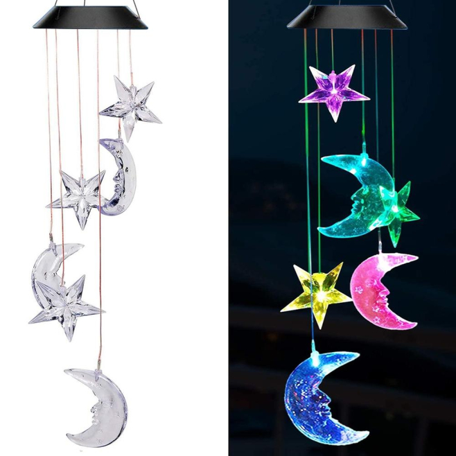 Carillon Éolien Lumineux Solaire LED Multicolore Étanche Pour Jardin Avec Allumage Automatique 6 À 8 Heures - www.yonis-shop.com