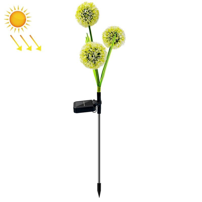 Lampe Solaire LED À Piquet Pour Jardin Fleurs De Pissenlit 3 Têtes IP65 Avec Allumage Automatique Nocturne - www.yonis-shop.com