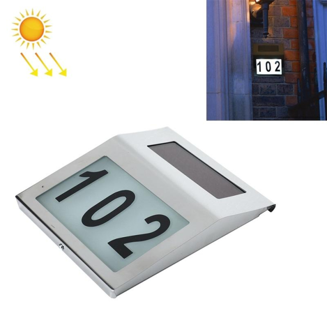Lampe Solaire Murale Pour Numéro De Maison En Inox 2 LED Blanches Batterie Rechargeable IP44 - www.yonis-shop.com