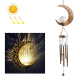 Lampe Carillon Éolien Solaire Suspendue Pour Jardin Étanche Avec Capteur De Lumière Automatique Et Effet Lumineux Fissuré - w...