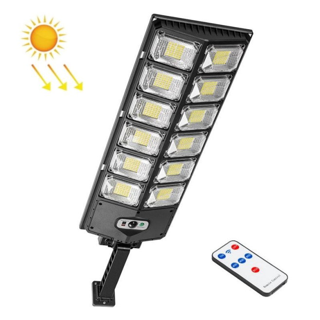 Lampe Solaire LED Pour Jardin À Détecteur De Mouvement Double Rangée Étanche Avec Télécommande Et Batterie 4500 mAh - www.yon...