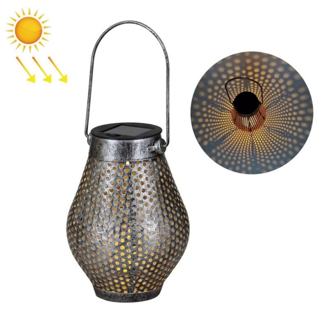 Lanterne Solaire LED Extérieure Portable En Fer Cuivré Avec Rotation Autonomie 8 À 10 H Batterie AAA Non Incluse - www.yonis-...