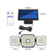 Lampe Solaire Extérieure 186 LED Pour Cour Jardin À Détecteur De Mouvement IP65 3 Modes Panneau Séparé - www.yonis-shop.com