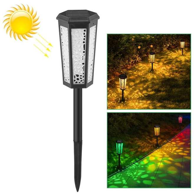 Lampe Solaire De Jardin LED Hexagonale IP65 À Détection Automatique Lumière Chaude Et RGB - www.yonis-shop.com