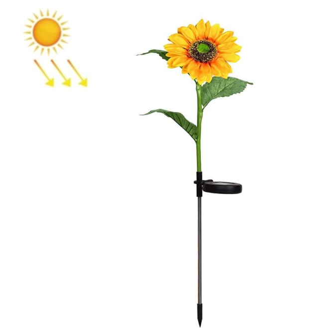Lampe Solaire LED Tournesol Pour Jardin Et Pelouse Allumage Automatique Autonomie 12 À 18 Heures Résistante À La Pluie - www....