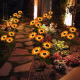 Lampe Solaire LED Tournesol Pour Jardin Et Pelouse Allumage Automatique Autonomie 12 À 18 Heures Résistante À La Pluie - www....