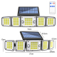 Applique Murale Solaire Extérieure Étanche À Détection Humaine 300 LED IP65 5 Panneaux Orientables - www.yonis-shop.com