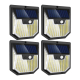 Applique Murale Solaire Extérieure 4 Pièces Avec Détecteur De Mouvement 159 LED IP44 Blanc Froid