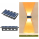 Applique Murale Solaire Extérieure 8 LED Haut Et Bas Étanche IP65 Capteur De Lumière LED 5050 Lumière Colorée - www.yonis-sho...