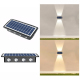 Applique Murale Solaire Extérieure 8 LED Haut Et Bas Étanche IP65 Capteur De Lumière LED 5050 Lumière Colorée - www.yonis-sho...