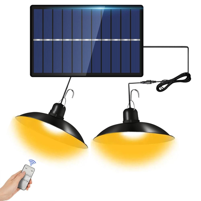 Lampe Solaire LED Suspendue IP65 Extérieure Intérieure Lumière Chaude Télécommande 3 Intensités Réglables - www.yonis-shop.com