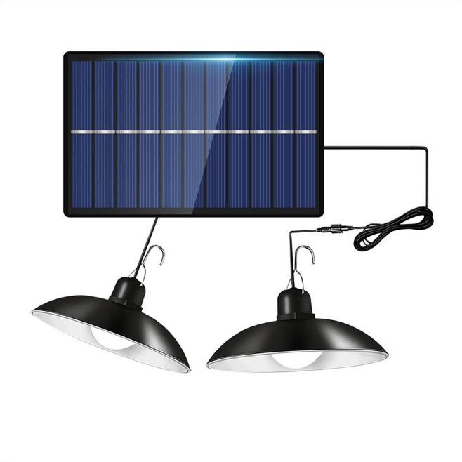 Lampe Solaire LED Suspendue Pour Intérieur Et Extérieur IP65 3 Intensités Panneau Orientable - www.yonis-shop.com