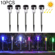 Lampes Solaires De Jardin LED Extérieur Lot De 10 Étanches IP65 Avec Détecteur De Lumière Autonomie 8 Heures Lumière Blanche