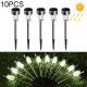 Lampes Solaires De Jardin LED Extérieur Lot De 10 Étanches IP65 Avec Détecteur De Lumière Autonomie 8 Heures Lumière Blanche ...