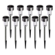 Lampes Solaires De Jardin LED Extérieur Lot De 10 Étanches IP65 Avec Détecteur De Lumière Autonomie 8 Heures Lumière Blanche ...