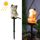 Lampe Solaire De Jardin Forme Chat En Résine LED Extérieur Blanc Chaud Allumage Nocturne Automatique 6 À 8 H - www.yonis-shop...