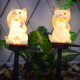 Lampe Solaire De Jardin Forme Chat En Résine LED Extérieur Blanc Chaud Allumage Nocturne Automatique 6 À 8 H - www.yonis-shop...
