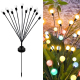 Lampes Solaires De Jardin Style Lucioles Lot De 2 Étanches 10 Têtes Colorées Allumage Automatique 8 À 12 h