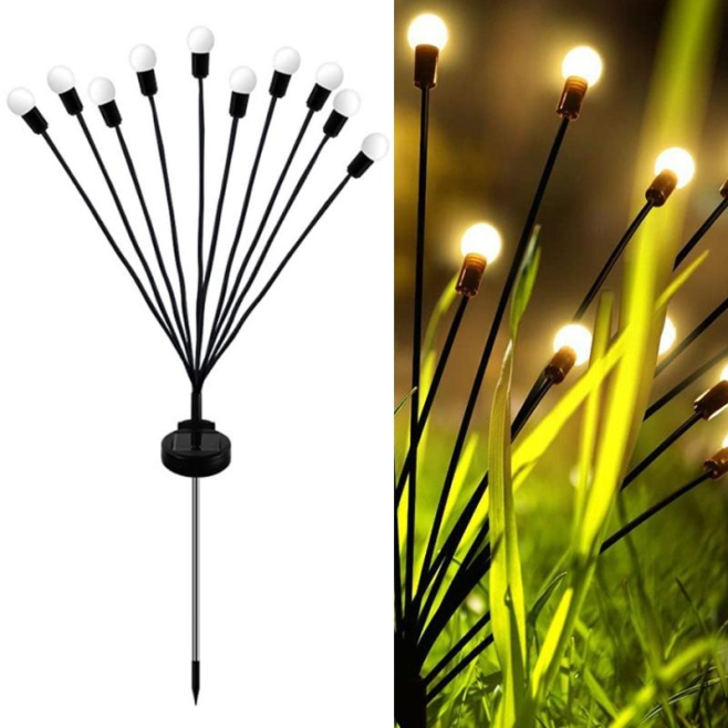 Lampes Solaires À Lucioles Pour Jardin 2 Lots 10 Têtes Lumière Chaude Étanches À Allumage Automatique 8 À 12 H - www.yonis-sh...