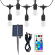 Guirlande Lumineuse Solaire RGB Extérieure 14,6 m 16 Ampoules IP65 Télécommande 17 Modes Automatiques