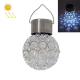 Lot De 2 Lampes Solaires Suspendues Boule Ajourée Pour Jardin Lumière Blanche Autonomie De 6 À 8 Heures