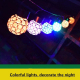 Lot De 2 Lampes Solaires Suspendues Boule Ajourée Pour Jardin Lumière Blanche Autonomie De 6 À 8 Heures - www.yonis-shop.com