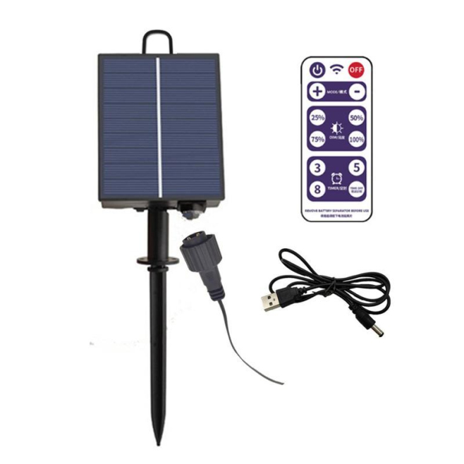 Boîtier De Contrôle Solaire Pour Guirlande LED Sortie Boostée 24V Télécommande IP65 8 Modes Batterie 1200mAh - www.yonis-shop...
