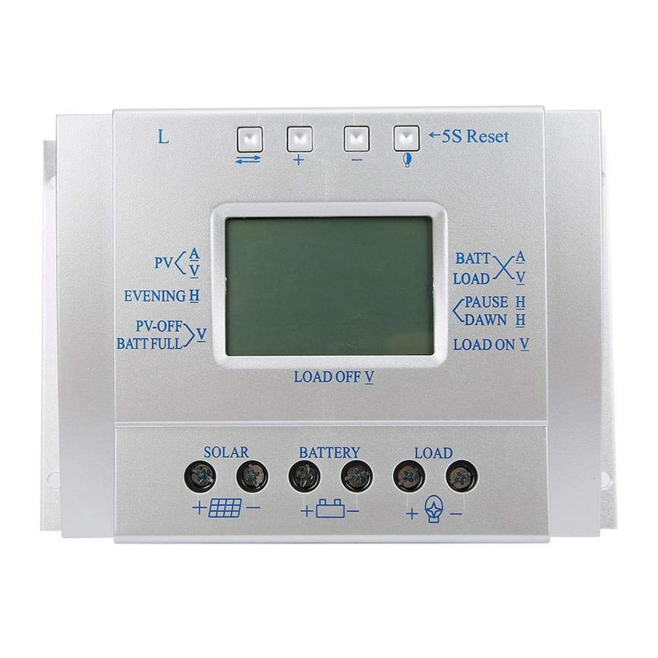 Régulateur De Charge Solaire PWM 12V 24V 60A Avec Écran LCD Pour Batterie Plomb Et Éclairage Solaire Programmable 1 À 24 H - ...