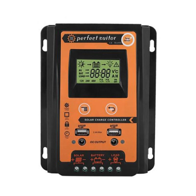 Contrôleur De Charge Solaire Portable 50A 12/24V Avec Identification Automatique Et Double Sortie USB 2.4A - www.yonis-shop.com