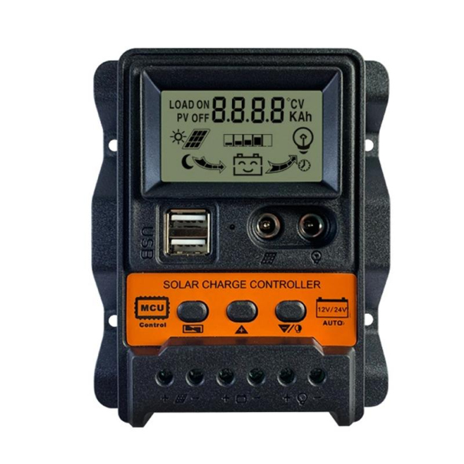 Contrôleur De Charge Solaire PWM 12V 24V 20A Avec Écran LCD Double USB 5V 2,5A Pour Batteries Plomb-acide - www.yonis-shop.com