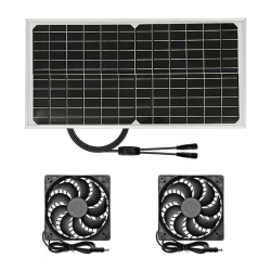 Panneau Solaire 15 W Étanche IP65 Pour Ventilateur Double d’Extraction Extérieur en Silicium Polycristallin - www.yonis-shop.com