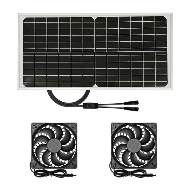 Panneau Solaire 15 W Étanche IP65 Pour Ventilateur Double d’Extraction Extérieur en Silicium Polycristallin - www.yonis-shop.com