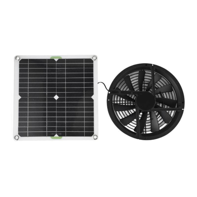 Ventilateur Solaire Pour Serres Cuisines Et Poulaillers Avec Panneau Monocristallin 15 W IP65 - www.yonis-shop.com