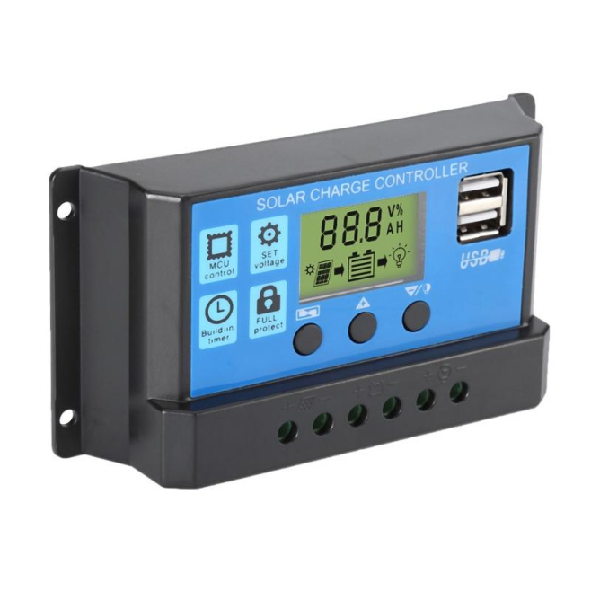 Contrôleur De Charge Et Décharge Solaire 12/24V 20A Pour Batterie Avec Écran LED Et Double USB - www.yonis-shop.com