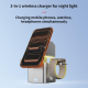 Chargeur Sans Fil 3 En 1 15 W Pour Téléphone Montre Et Écouteurs Avec Veilleuse Chaude Réglable Et Support Relevable Tactile ...