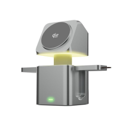 Chargeur Sans Fil 3 En 1 25 W Pour Téléphone Montre Et Écouteurs Avec Veilleuse Tactile À Trois Niveaux