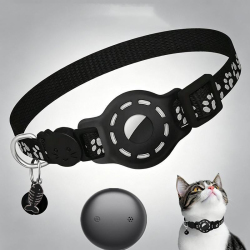 Collier Pour Chat Traceur Intégré Localisation En Temps Réel Boucle Anti Étranglement Réfléchissant Ajustable 18 À 33 Cm