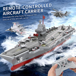 Bateau Télécommandé Porte Avions Avec Canon À Eau Activation Dans L Eau 2 Vitesses Portée 60 Mètres