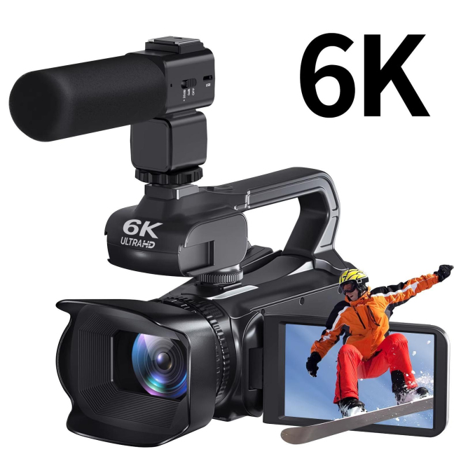 Caméscope Numérique 6K 64 MP Avec Zoom Numérique 18x Écran Tactile 4 Pouces WiFi Et Microphone - www.yonis-shop.com