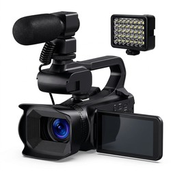 Caméscope Vidéo 6K 64 MP Avec Zoom Numérique 18x Écran Tactile 4 Pouces Microphone Et Lumière LED
